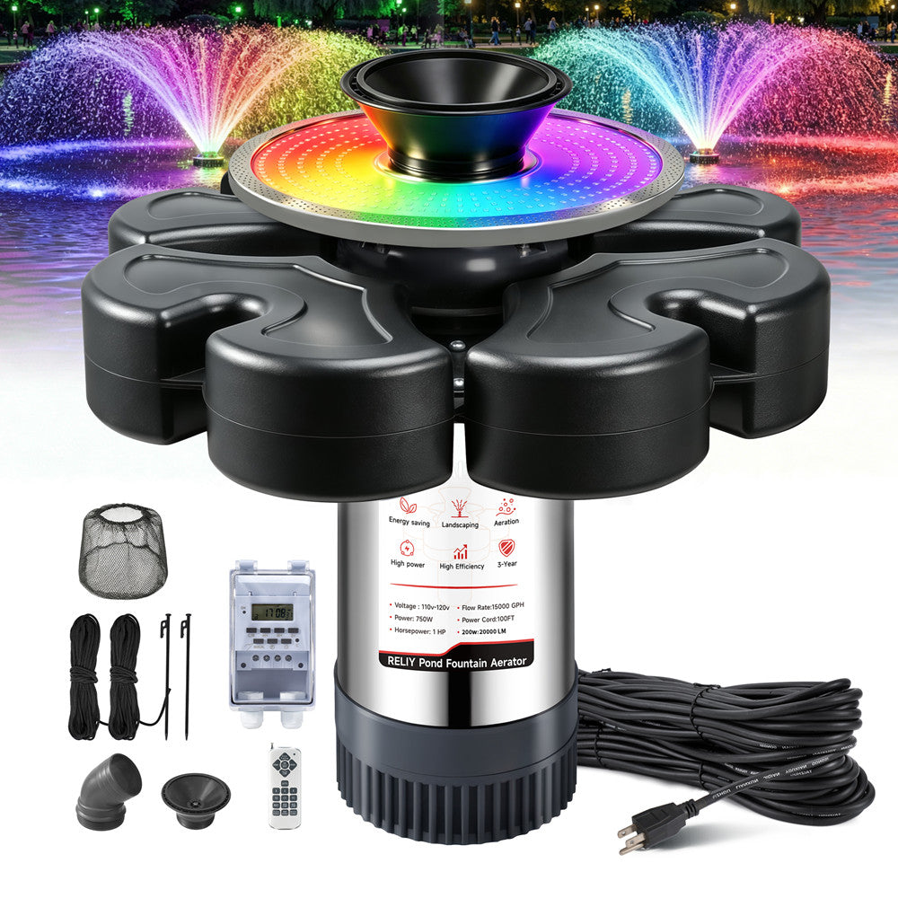 Black D.RELIY Pond Fountain｜7-Day Fast Delivery