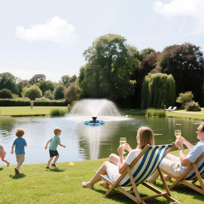 RELIY Pond Fountain , 1HP 110V 15000 GPH Fountain Pump, Fully Automatic Powerful Lake Floating Fountain, 100 FT Power Cord, 2x100 FT Traction Rope, for Small & Large Ponds & Lakes