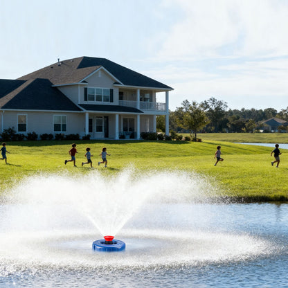 RELIY Pond Fountain-15000 GPH Fully Automatic Powerful Lake Floating Fountain, 1HP/750W 110V, 100ft power cord, 2 * 100ft guide ropes, Suitable For Ponds And Landscape Fountains (Stainless steel)