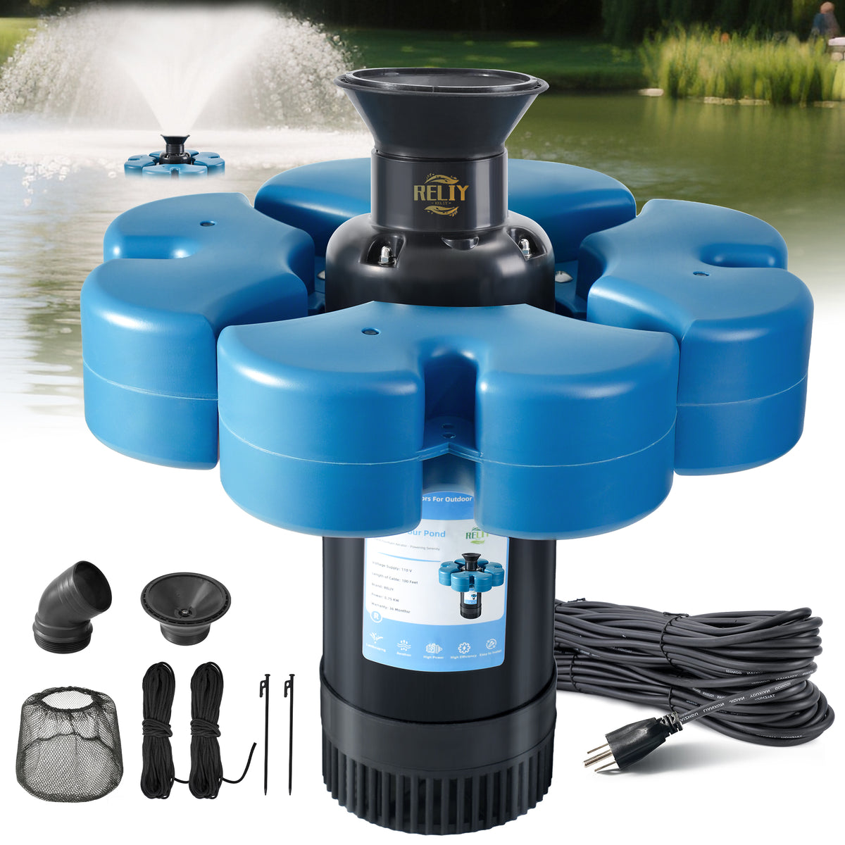 Blue A.RELIY Pond Fountain｜7-Day Fast Delivery